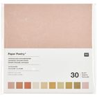 Text: "Paper Poetry*, Japanisches Origamipapier, 10 Colours, 30 Blatt". Oben beige Papierfläche, unten Farbfelder.
