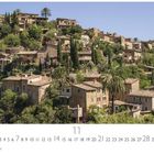 „Soller“, Zahlen von 1 bis 30, Monat 11. Häuser auf einem grünen Hügel mit Palmen und Bäumen.