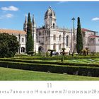 "Mosteiro dos Jerónimos" steht links oben. Im Vordergrund sind gepflegte Gärten, dahinter eine beeindruckende Klosterfassade.
