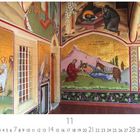 Zentrale Wand: griechische Texte, religiöse Mosaike mit biblischen Szenen, darunter eine mit einem verwundeten Mann.