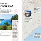 Seite 108: "Traverse the LAND & SEA". Beschreibung des 26 km langen Coast Track, der durch Klippen und Küsten führt.