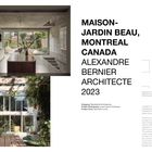 MAISON-JARDIN BEAU, MONTREAL CANADA. ALEXANDRE BERNIER ARCHITECTE 2023.
Modernes Interior und grüner Außenbereich sichtbar.