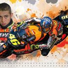 Text: "NOVEMBER", Zahlen 1-30, "DO", "MO", "HONDA", "REPSOL". Illustration: Rennfahrer in Aktion, Nummer 46, bunte Spritzer.