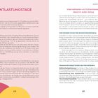 Text: "ENTLASTUNGSTAGE. Intervallfasten und Scheinfasten: ideal für jeden Alltag. Reistag, Kartoffeltag, Hafertag."  
Links: Beschreibung von Entlastungstagen.  
Rechts: Vorteile des Intervallfastens.  
Seitenzahlen: 138, 139.  
Farben: Rosa Hintergrund, minimalistisches Layout.