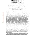 Seite 88. "Was Sie über Medikamente wissen sollten." Text über Medikamente, Cholesterin, Lebensstil. Richte Medikament finden.
