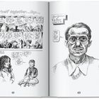 Comic-Panel mit Sprechblasen über Alltagsdialoge. Rechts ein gezeichnetes Selbstporträt von R. Crumb.