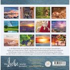 Verschiedene Postkarten mit spirituellen Botschaften und Bildern. "Die Liebe bleibt bestehen" steht unten groß geschrieben.