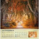 "Mögest du mich umklammern, o Gott, mit Händen, die miteinander verwachsen sind." Kalenderbild mit Bäumen im Herbst.