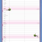 Kalender für November mit Illustration: Ein Wildschwein und ein rosafarbenes Schwein ruhen sich auf einem weißen Untergrund aus.