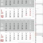 Kalender für November 2027 bis Februar 2028 mit Feiertagen wie Weihnachten und Silvester markiert. Feiertage in Rot.