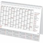 Kalender 2027 mit Schulferien in Österreich, detaillierte Datumsübersicht für alle Monate, Tischaufstellerformat.