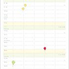 Kalender für November mit Feiertagen wie Allerheiligen und 1. Advent. Illustration des kleinen Prinzen mit Ballons.