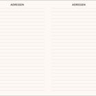 Zwei Spalten mit dem Titel "ADRESSEN", jede Spalte hat viele leere Linien.