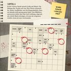 Kapitel 5 beschreibt Lydias Gespräch mit Marie. Notiz: "Woher kannte Lydia das Lied?" Kreuzworträtsel. Datum: 8. Januar, Freitag.