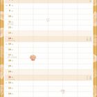 Kalenderseite für November mit Muschelmotiv, Wochentage und Feiertage wie Allerheiligen und Totensonntag sind markiert.