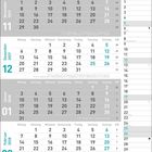 Kalender mit den Monaten November 2027 bis Februar 2028. Dezember 2027 ist hervorgehoben. Feiertage und Adventssonntage sind markiert.