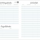 Text: "Vertretungsstunden", "Verleihliste", "Ausfallstunden", "Datum", "Stunde", "Klasse", "Fach", "Thema/Aufgabe". Tabellen.