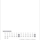 Kalender November, hervorgehobene Daten: 7, 14, 21, 28. Feiertage: 1.11. Allerheiligen, 21.11. Totensonntag.
