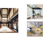 Einkaufszentrum Boulevard Berlin. Moderne Architektur mit Glasdach, Geschäften und markanten goldenen Rolltreppen.