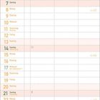 Kalenderblatt für November 2027. Tage aufgelistet von 1. bis 30., Feiertage markiert. Oben Blattmuster in Rosa und Grün.