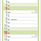 „SEPTEMBER 2027“ steht unten. Kalender mit Daten und Feiertagen, Bild mit bunten Herbstblumen oben.