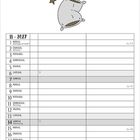 Text: "Heutiger Dresscode: In Bettdecke gewickelt." Illustration: Ein lächelndes Tier in einer Decke und ein Kalender für November 2027.