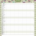 Kalenderblatt für November 2017. Oberer Rand mit Zeichnungen von Torten und Tassen. Unterer Bereich für Notizen.