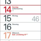 Kalenderblatt November 2027. Feiertage: Allerheiligen 1., Volkstrauertag 14., Buß- und Bettag 17., Totensonntag 21., 1. Advent 28.