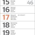 Kalenderblatt für November 2027: Tage und Wochennummern. Feiertage hervorgehoben, wie Allerheiligen am 1. November.