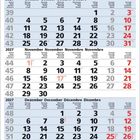 Jahreskalender für 2027 in vier Sprachen: Oktober, November, Dezember. Wochen- und Monatsübersicht mit hervorgehobenen Sonntagen.