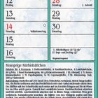 Ein Kalender für November mit Feiertagen. Rezept: "Knusprige Kürbisbällchen" darunter. Unten eine Illustration mit zwei Personen in einer Küche.