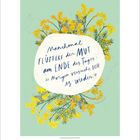 „Manchmal flüstert der Mut am Ende des Tages: Morgen versuche ich es wieder.“ Illustration mit gelben Blumen.