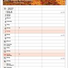 Zitat: "Es ist gut, wenn uns die Zeit nicht als etwas erscheint, das uns mit den Jahren verbraucht, sondern als etwas, das uns vollendet." - Antoine de Saint-Exupéry

Kalender für November 2027 mit einem herbstlichen Baum in leuchtenden Farben oben.