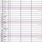 Kalender für November 2027. Bunte Blätter und Beeren im oberen Bereich, Wochentage und Daten in Spalten darunter.