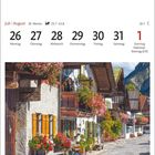 "Juli | August, 26. Montag bis 1. Sonntag Nationalfeiertag (CH). Hausfassaden in Garmisch-Partenkirchen, bunte Blumen."