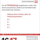 Technik und Mathematik: Zeichen zur Verkettung? Optionen: °, *, ∈, ∞. Kalender: 16. und 17. Januar, Samstag, Sonntag.