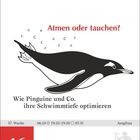 Atmen oder tauchen? Wie Pinguine und Co. ihre Schwimmtiefe optimieren. Datum: 16. September, Donnerstag. Illustration eines Pinguins.
