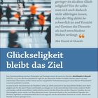 Zitat: Abū Hāmid al-Ghazālī über Glückseligkeit. Überschrift: "Glückseligkeit bleibt das Ziel". Kalender mit März und April.