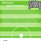 Kalenderblatt, 13. Juli, Dienstag. Titel: "WM-Finale ohne Erinnerung". Illustration: Fußballtor. Hintergrund: Grüntöne.