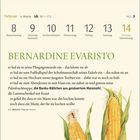 Februar, 6. Woche, 8. bis 14., Rosenmontag bis Sonntag Valentinstag. Bernardine Evaristo. Maiskolben unten.