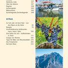 Inhalt mit Reisetipps, Sprachführer, Anhang und Extras. Bilder: Segelschiff, Weintrauben, Fahrrad vor Bergen.