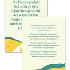 Zwei Karten mit Text: 

1. "Die Vergangenheit hat mich zu dem Menschen gemacht, der ich heute bin."

2. Fragen zur Selbsterkenntnis.