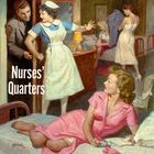 "Nurses’ Quarters". Eine Krankenschwester zeigt einem Mann die Tür. Zwei Frauen im Hintergrund, eine im rosa Kleid sitzt vorn.