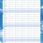 Kalenderblatt für November, zeigt eine Möwe im Flug; unten Hafenstrukturen am Strand von Wangerooge.