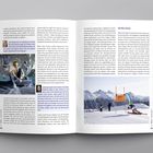 „Die Runde war so schwierig. Ich habe das Bild im Kopf.“ Mädchen beim Bouldern; Skifahrer passiert ein Schild mit Bergen im Hintergrund.