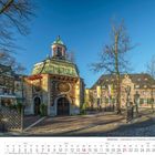 Text: "Niederrhein - Gnadenkapelle und Priesterhaus in Kevelaer", Kalender für November 2027. Gebäude mit Uhrturm.