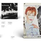 Links oben: "BUGGLES THE AGE OF PLASTIC". Rechts: Porträt, "David Bowie Scary Monsters". Unten: "DIRE STRAITS MAKING MOVIES".