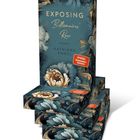 „Exposing Billionaires' Row“, Roman von Kathinka Engel. Cover mit floralen Mustern in Blau- und Goldtönen.
