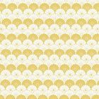 Keine Texte. Ein wiederholendes Muster aus goldenen und weißen Fächern in Reihen.