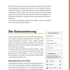 Seite 151; Titel: "Die Datensicherung". Erwähnung einer Cloud-Sicherung. Zwei Screenshots von Smartphone-Einstellungen.